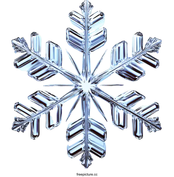 [Transparent Background PNG]Close Up of a Snowflake Crystal Structure