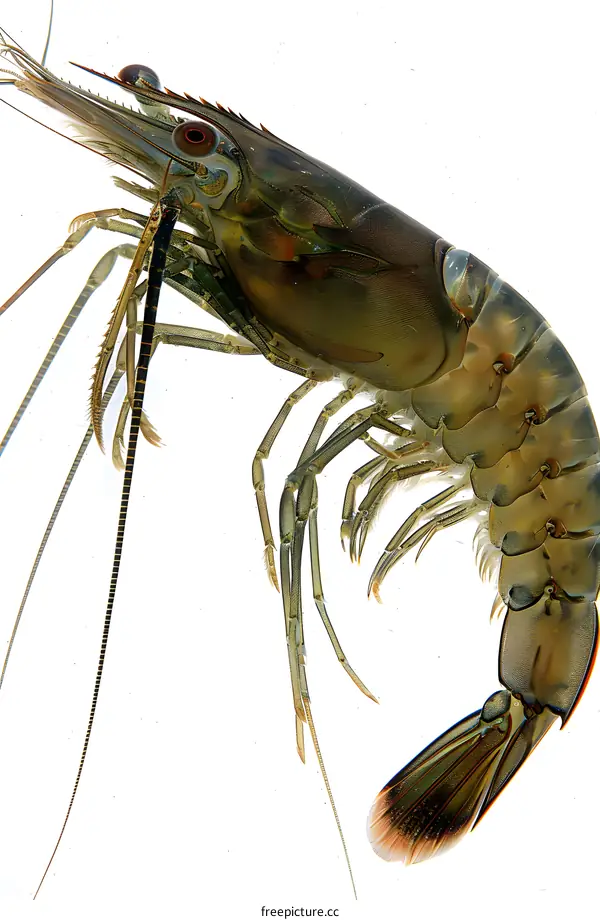 A close up of a prawn