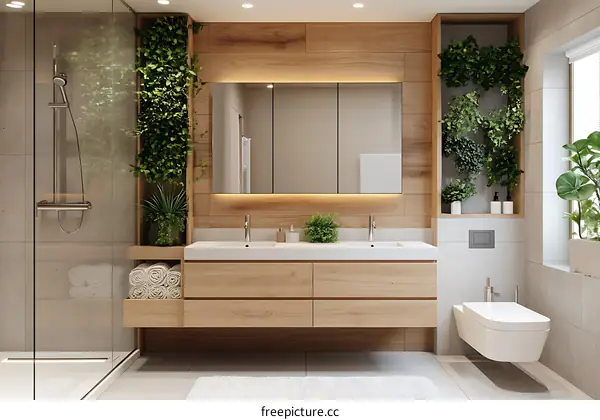 Modern Nature-Inspired Bathroom Design