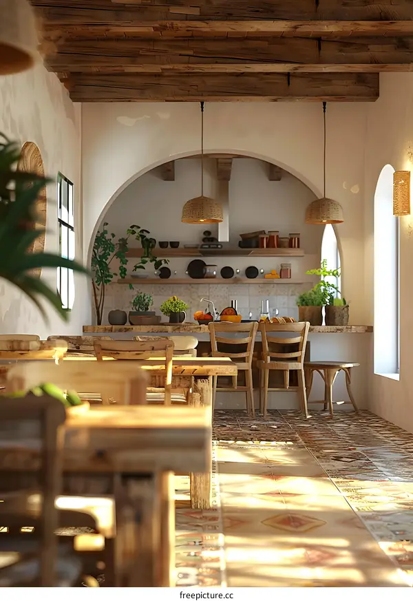 Rustic Mediterranean Kitchen Interior Design