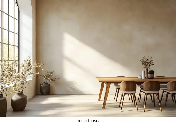 Modern Minimalist Dining Area Illustration