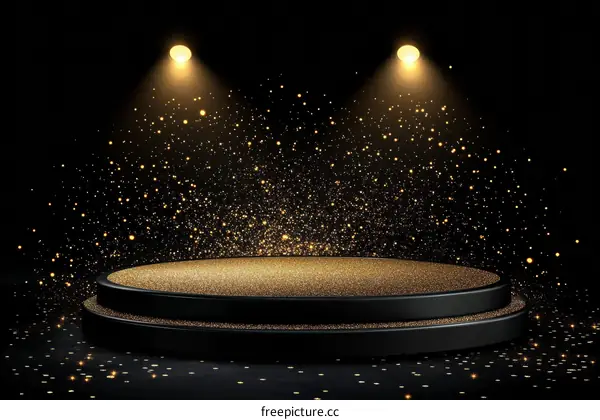 Luxury Gold Stage Podium Illustration