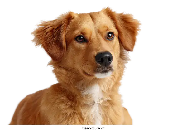 [Transparent Background PNG]Close-up of a Beautiful Golden Dog