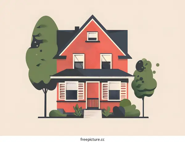 Front View of House with Shutters