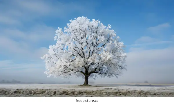 Snowy Tree Landscape in Winter