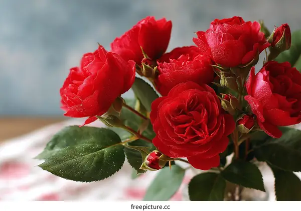 Beautiful Red Roses Bouquet Close-up