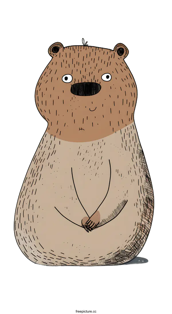 [Transparent Background PNG]Cute Brown Bear Illustration