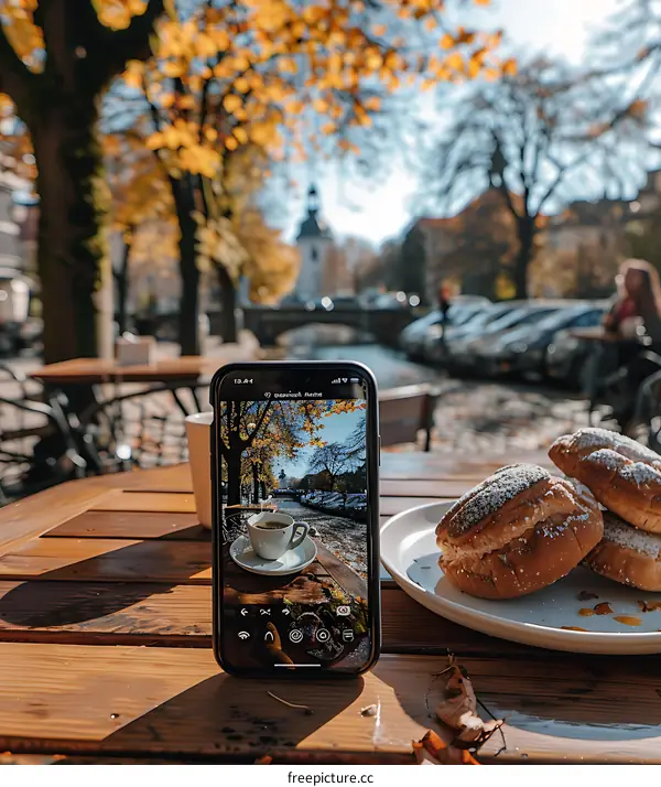Autumn Day Coffee Break in Europe City