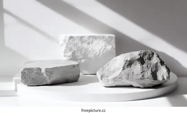 Abstract White Stone Display Stands