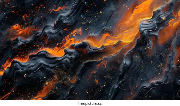 Black and orange abstract painting