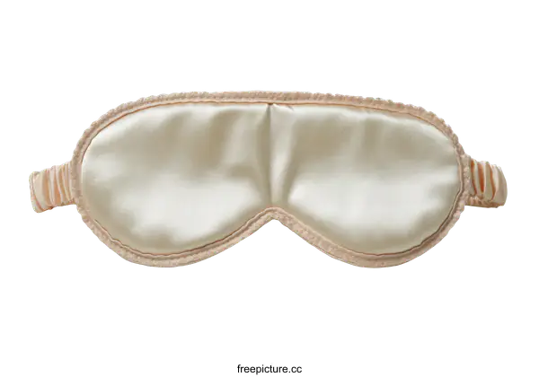 [Transparent Background PNG]Cream Beige Silk Eye Mask for Sleeping