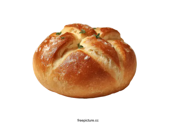 [Transparent Background PNG]Artisan Garlic Herb Roll Close-up