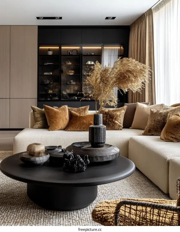 Modern Living Room Decor with Neutral Tones and Natural Elements