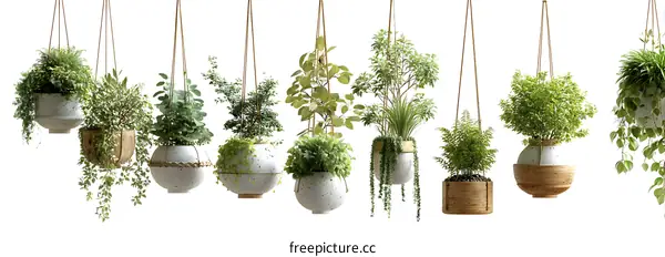 Hanging Planters with Greenery Display