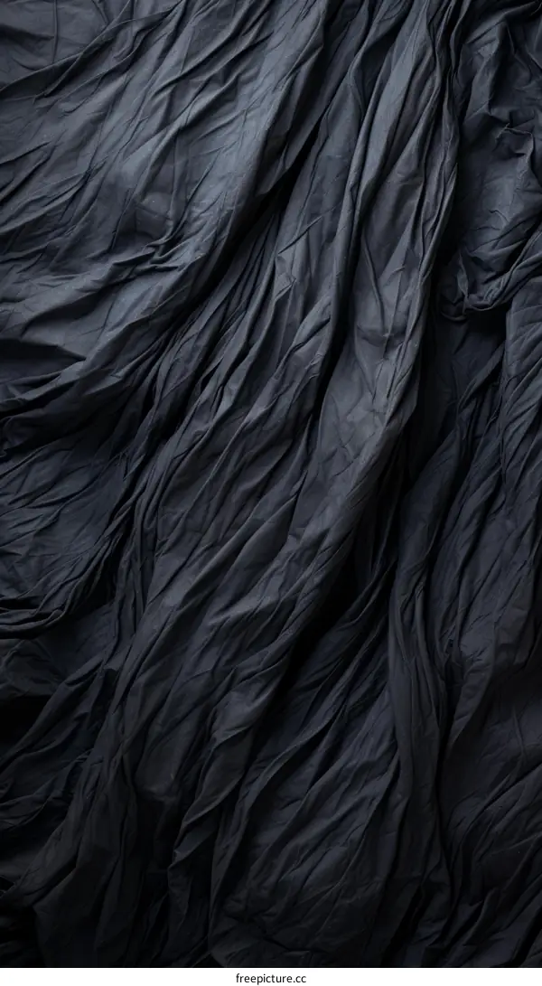 Black Crumpled Fabric Texture
