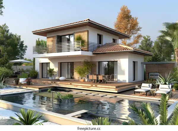 Modern Villa with Swimming Pool Exterior Design