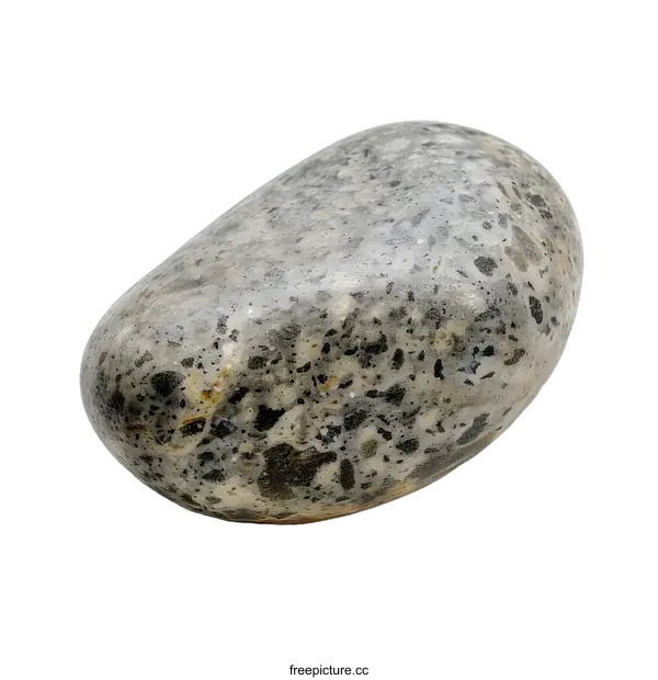 [Transparent Background PNG]Close Up of a Gray and Black Smooth Stone