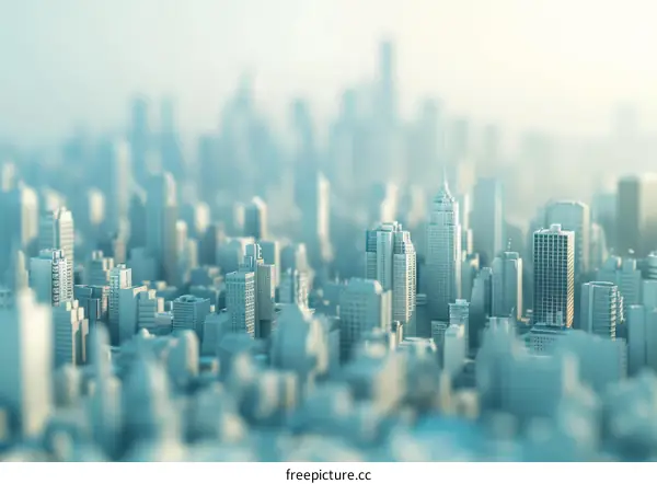 Modern Cityscape Illustration with Blurred Perspective