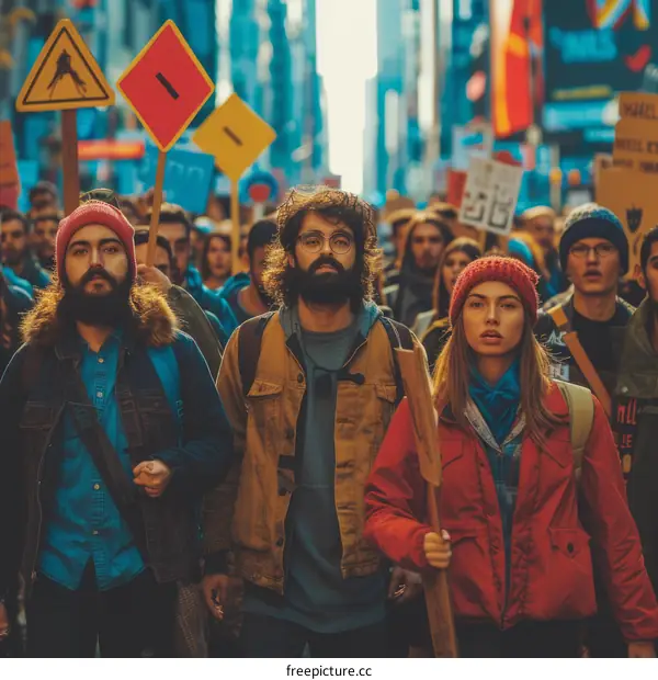 A group of people are protesting against the government.