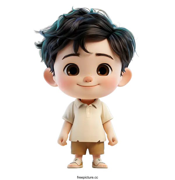 [Transparent Background PNG]cute 3d cartoon boy character
