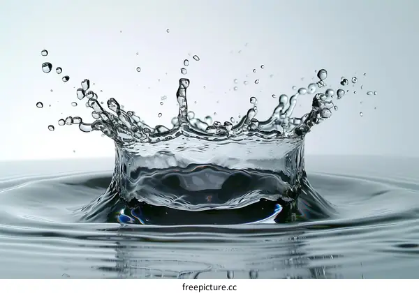 Water splash with a small crown shape