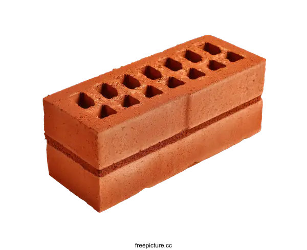 [Transparent Background PNG]Close-up of a Red Construction Brick