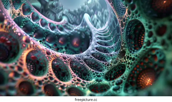 3D Organic Structure in Blue and Green