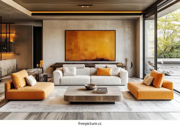 Modern Living Room Interior Design Illustration
