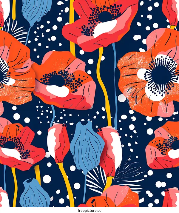 Abstract Floral Seamless Pattern Design