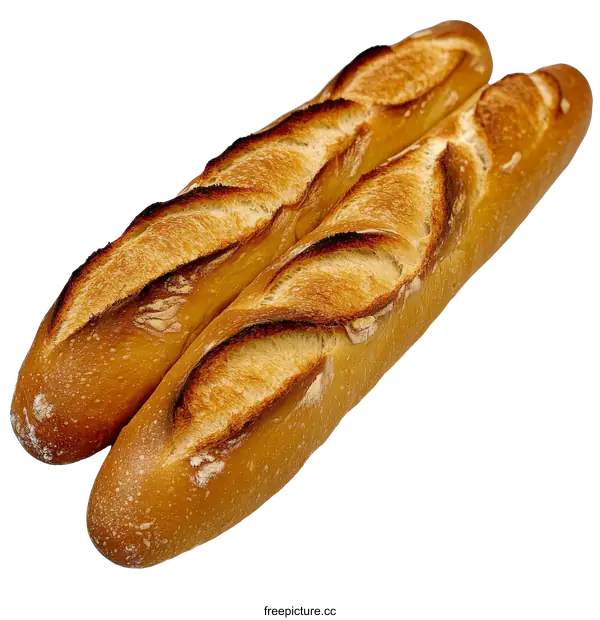 [Transparent Background PNG]Two Freshly Baked Baguettes