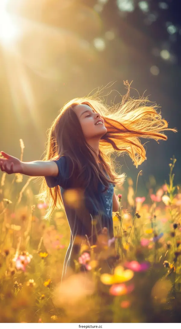 Little girl enjoying the nature