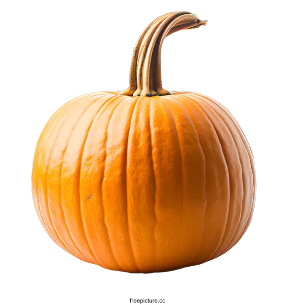 [Transparent Background PNG]Ripe Orange Pumpkin on White Background