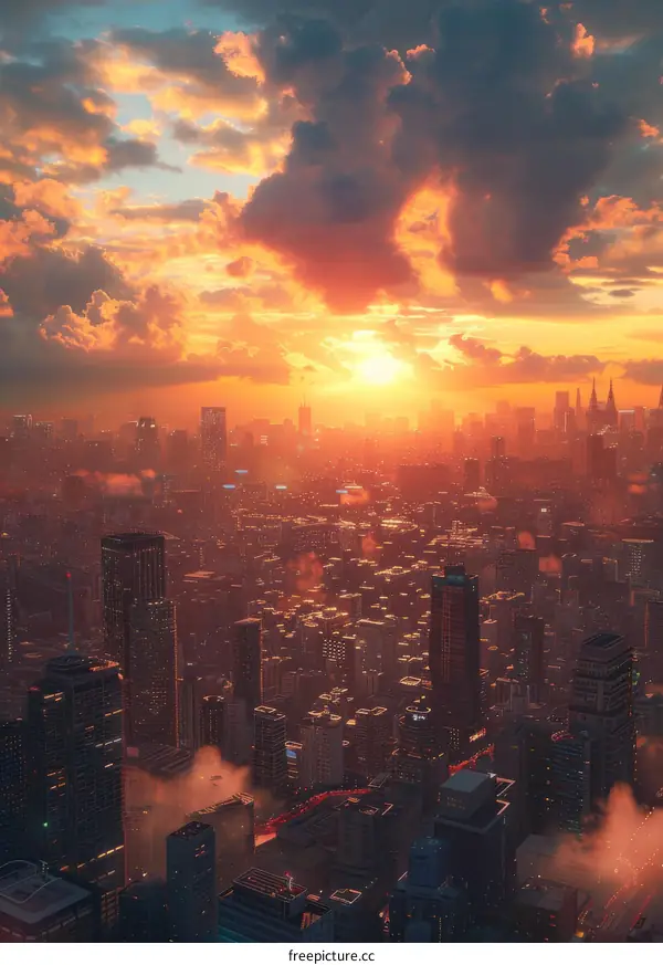 The sunset of Lujiazui, Shanghai