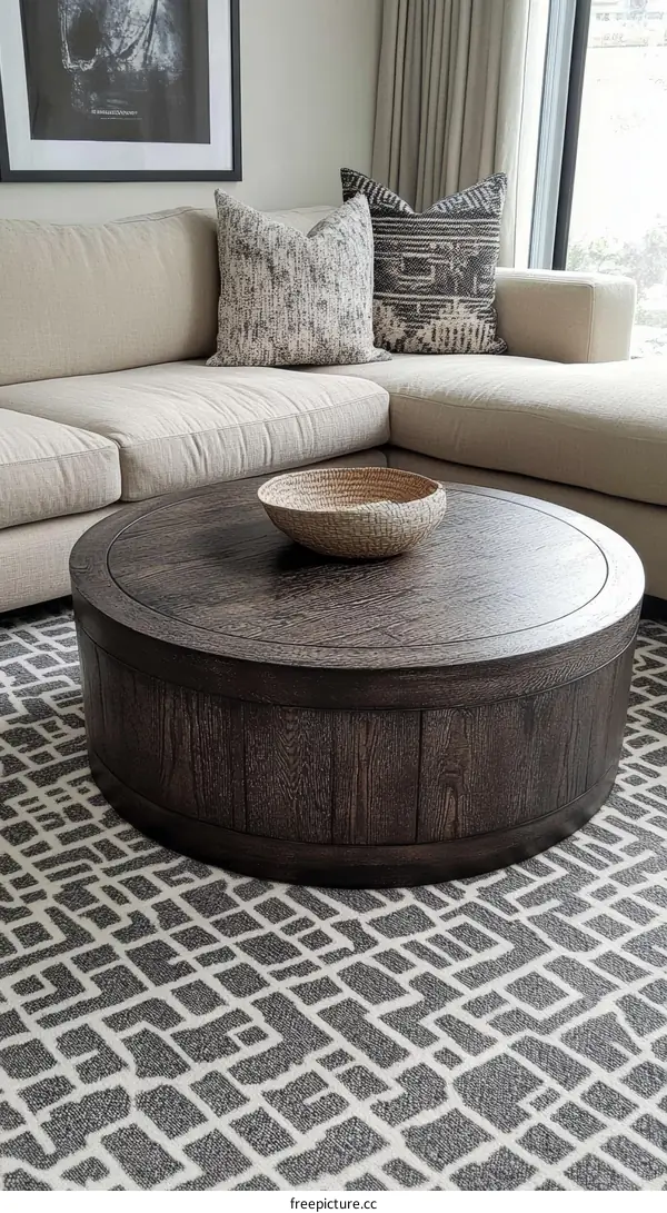 Modern Living Room Coffee Table and Area Rug