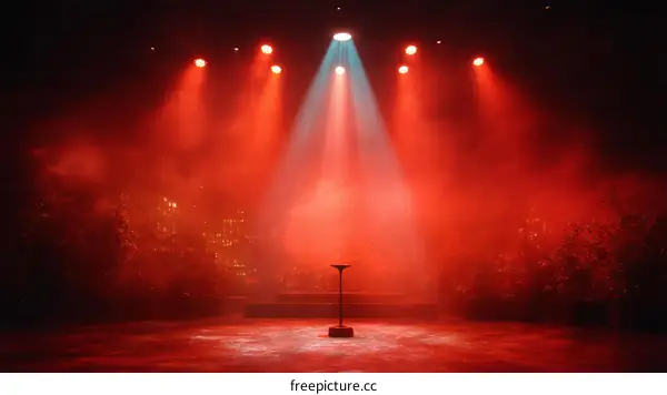 Red Stage Lighting Dramatic Scene