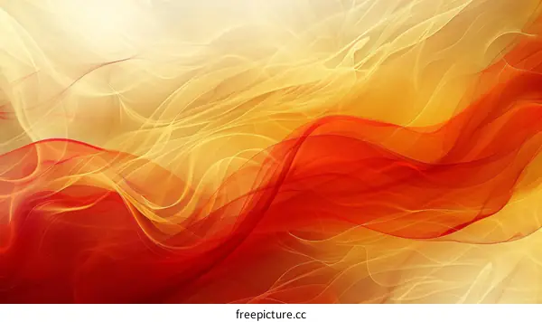 Abstract red and yellow fluid shapes