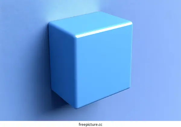 Blue 3D Cube on a Blue Background
