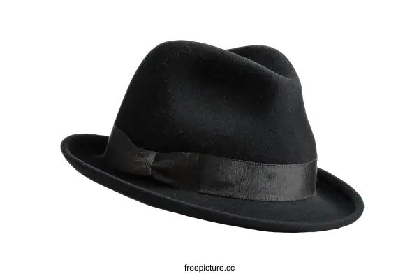 [Transparent Background PNG]Classic Black Fedora Hat