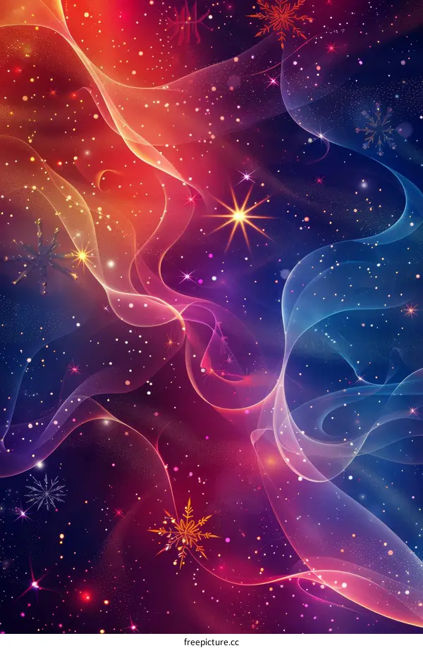 Celestial Symphony: Cosmic Dance of Red and Blue Nebulae