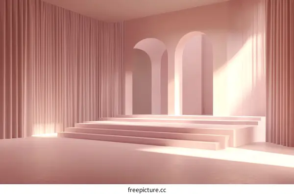 Elegant Pastel Pink Architectural Interior Design