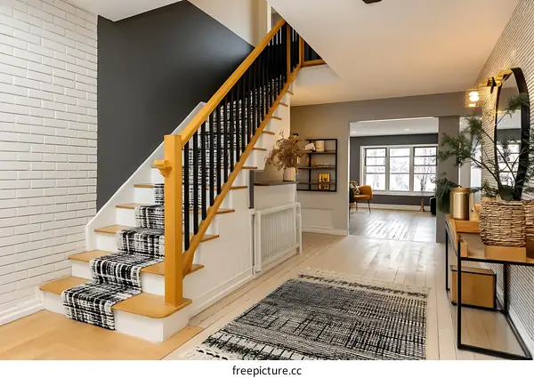 Modern Home Staircase Entryway Design