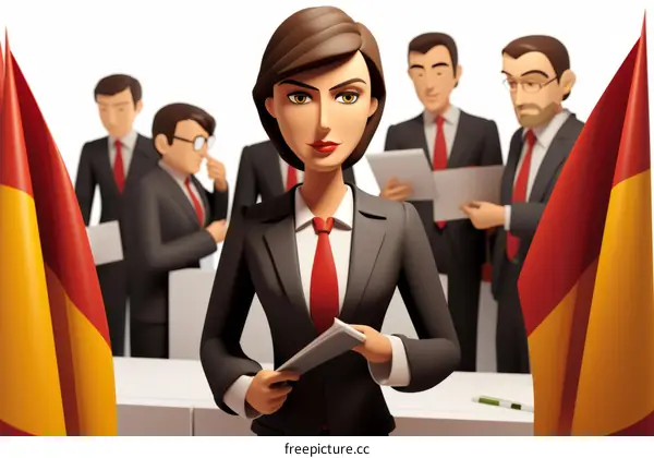 Confident businesswoman leading a meeting