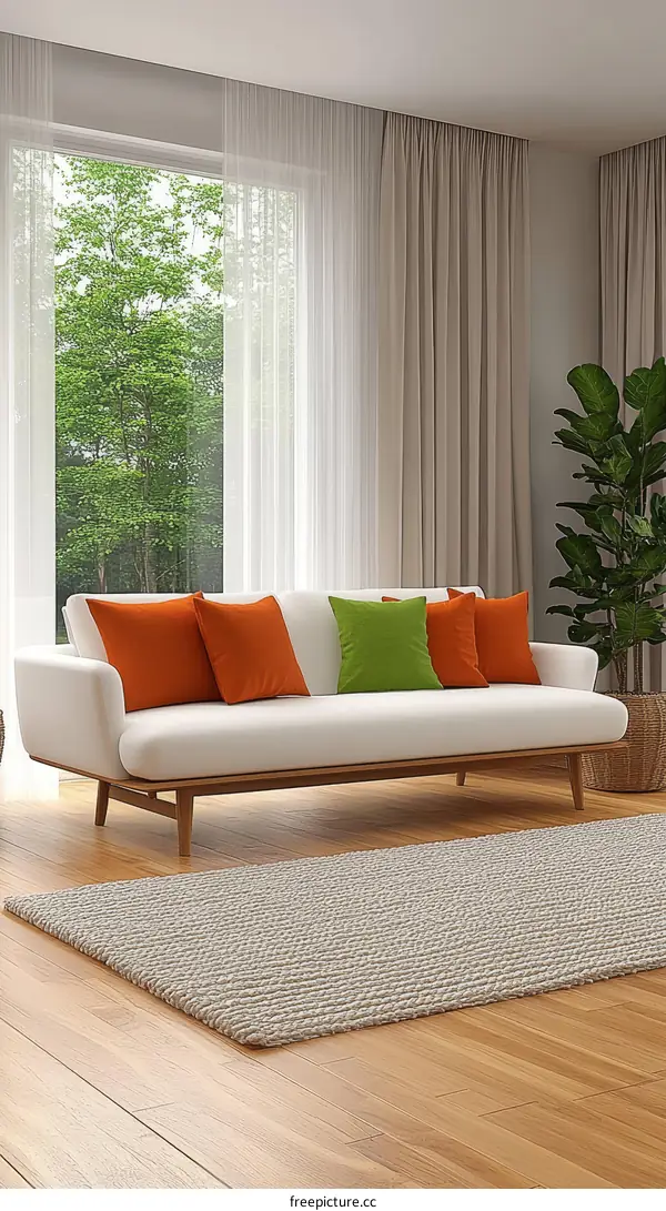 Modern Living Room Interior Design with Stylish Sofa