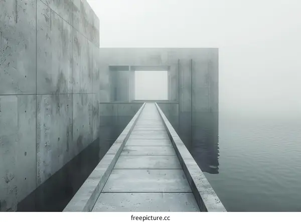 Liminal Space: Concrete Architecture Extending over Water