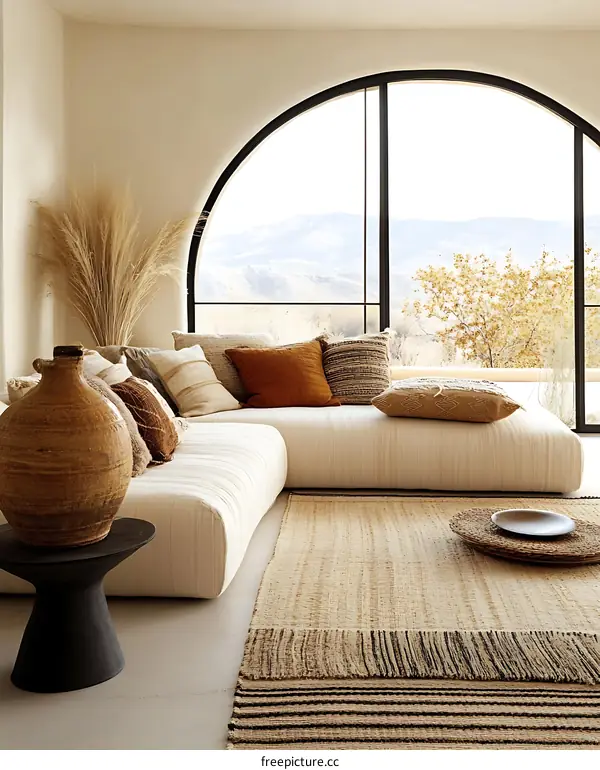 Modern Beige Living Room Decor with Natural Elements