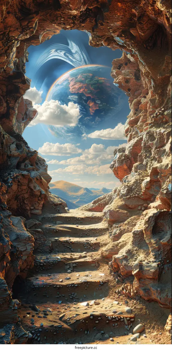 Rocky Mountains from a Cave: An Alien Landscape