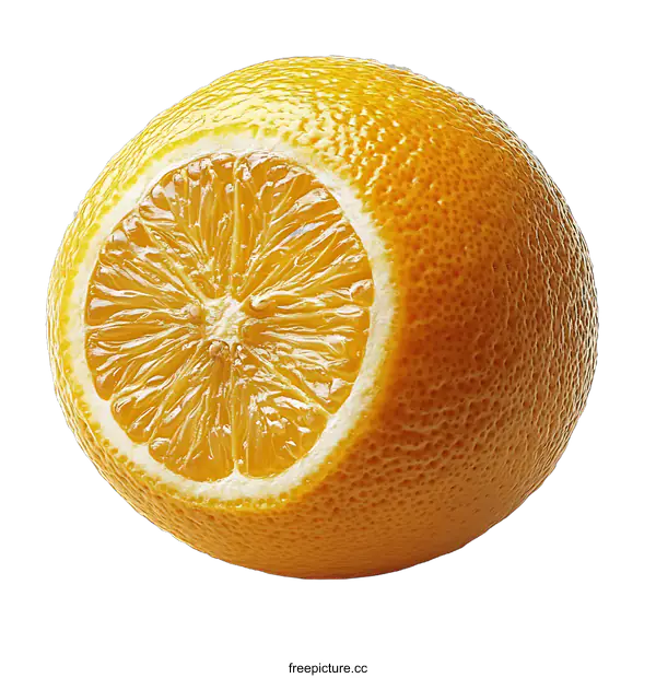 [Transparent Background PNG]Close-up Image of a Sliced Orange