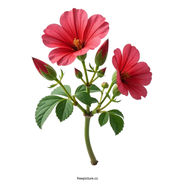 [Transparent Background PNG]Red Hibiscus Flower With transparent background