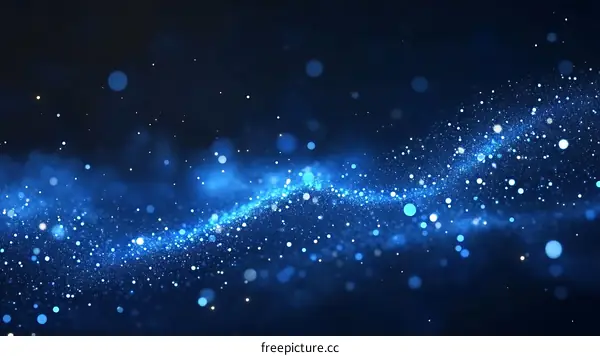 Abstract Blue Light Particles Background Design