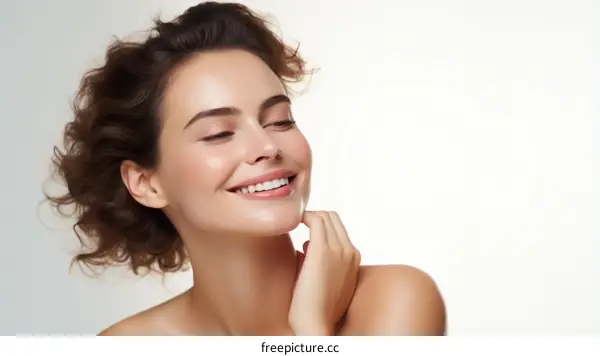 Portrait of a beautiful young woman with flawless skin